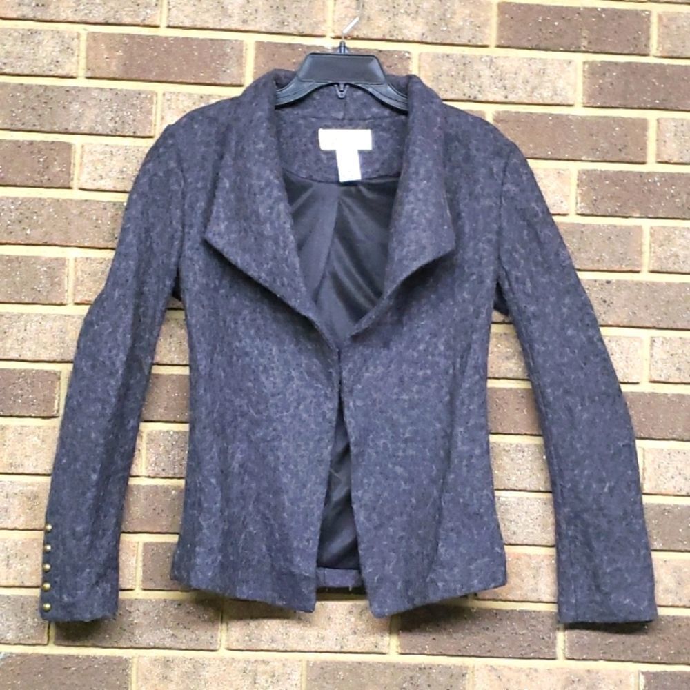 Francesca Collection Vintage Wool Grey Blazer Women Size Medium Work Casual